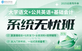 2025云南专升本系统无忧班（语文+英语+基础会计）