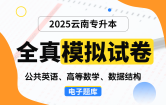 【云南电子题库】2025云南专升本全真模拟试卷（公共英语、高等数学、数据结构）