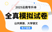 【云南电子题库】2025云南专升本全真模拟试卷（公共英语、大学语文）