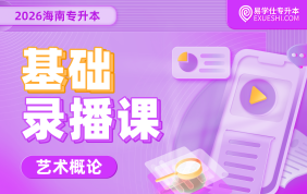 2026海南专升本基础录播课（艺术概论）