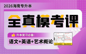 【预售12月5日前发货】2026海南专升本全真模考课（语文+英语+艺术概论）