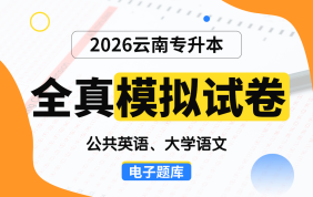 【云南电子题库】2026云南专升本全真模拟试卷（公共英语、大学语文）
