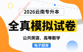 【云南电子题库】2026云南专升本全真模拟试卷（公共英语、高等数学）